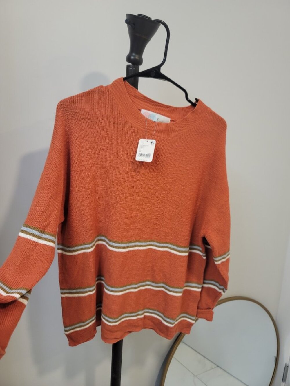 Free People Beach Sweater Womens XS Mariner Striped Oversized Knit New NWT